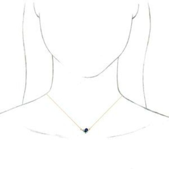 14K Yellow Natural Multi-Gemstone & .06 CTW Natural Diamond 16" Necklace - Picture 3 of 4